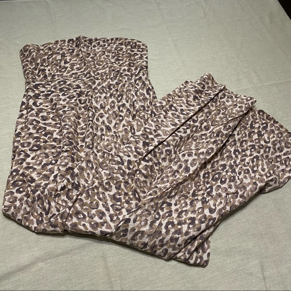 EUC Leopard Print Linen MAXI Dress. Size L. - Picture 1 of 2